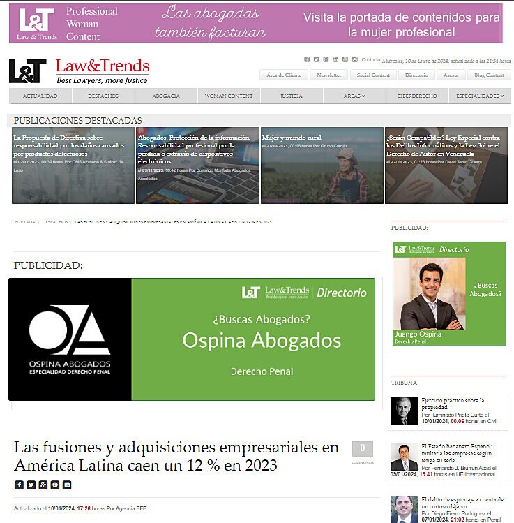 Las fusiones y adquisiciones empresariales en Amrica Latina caen un 12 % en 2023